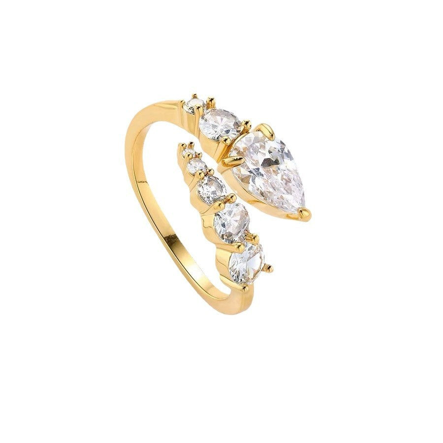 Light Luxury Minority High-grade Full Diamond Snake Ring - Norellé