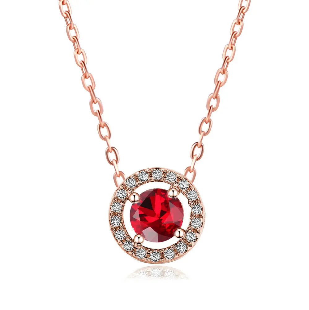 Women's Stylish Round Zircon Pendant Clavicle Chain - Norellé