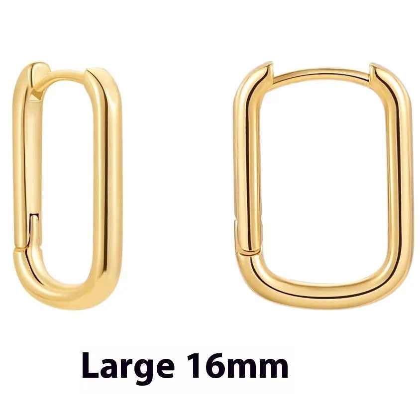 Women's Simple Hollow Pentagram Love Square Twist Earrings - Norellé
