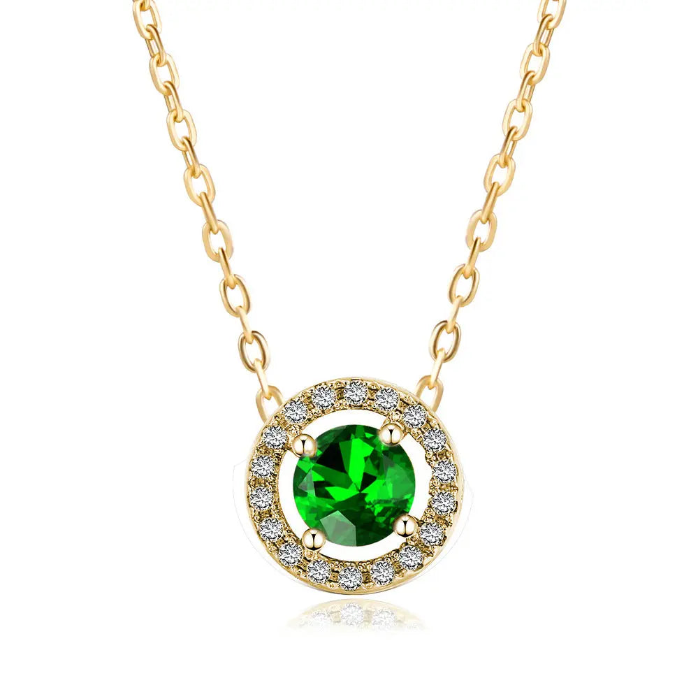 Women's Stylish Round Zircon Pendant Clavicle Chain - Norellé
