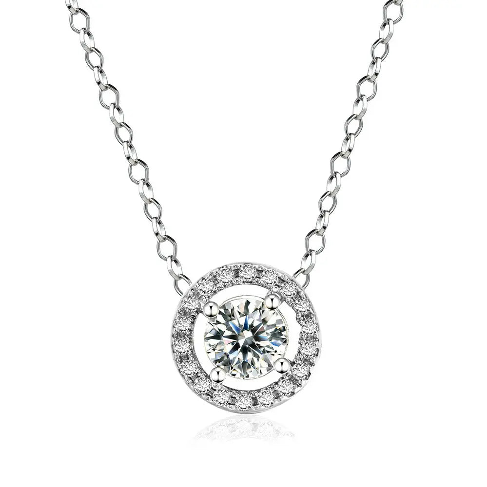 Women's Stylish Round Zircon Pendant Clavicle Chain - Norellé