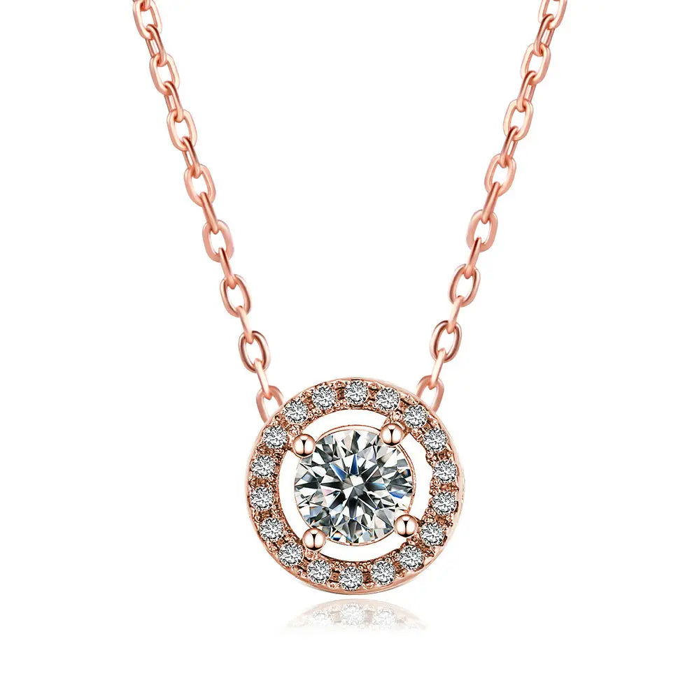 Women's Stylish Round Zircon Pendant Clavicle Chain - Norellé