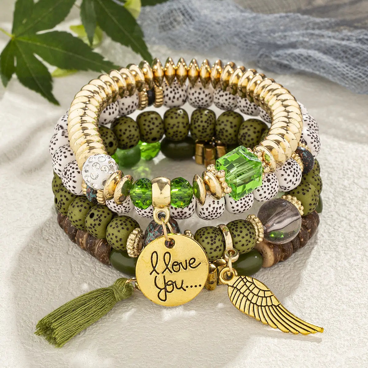 Multi-layer Wooden Bead Beaded Bracelet Elastic Bracelet Alluno