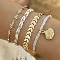 Bohemian Ocean Wind Starfish Shell Pearl Anklet - Norellé