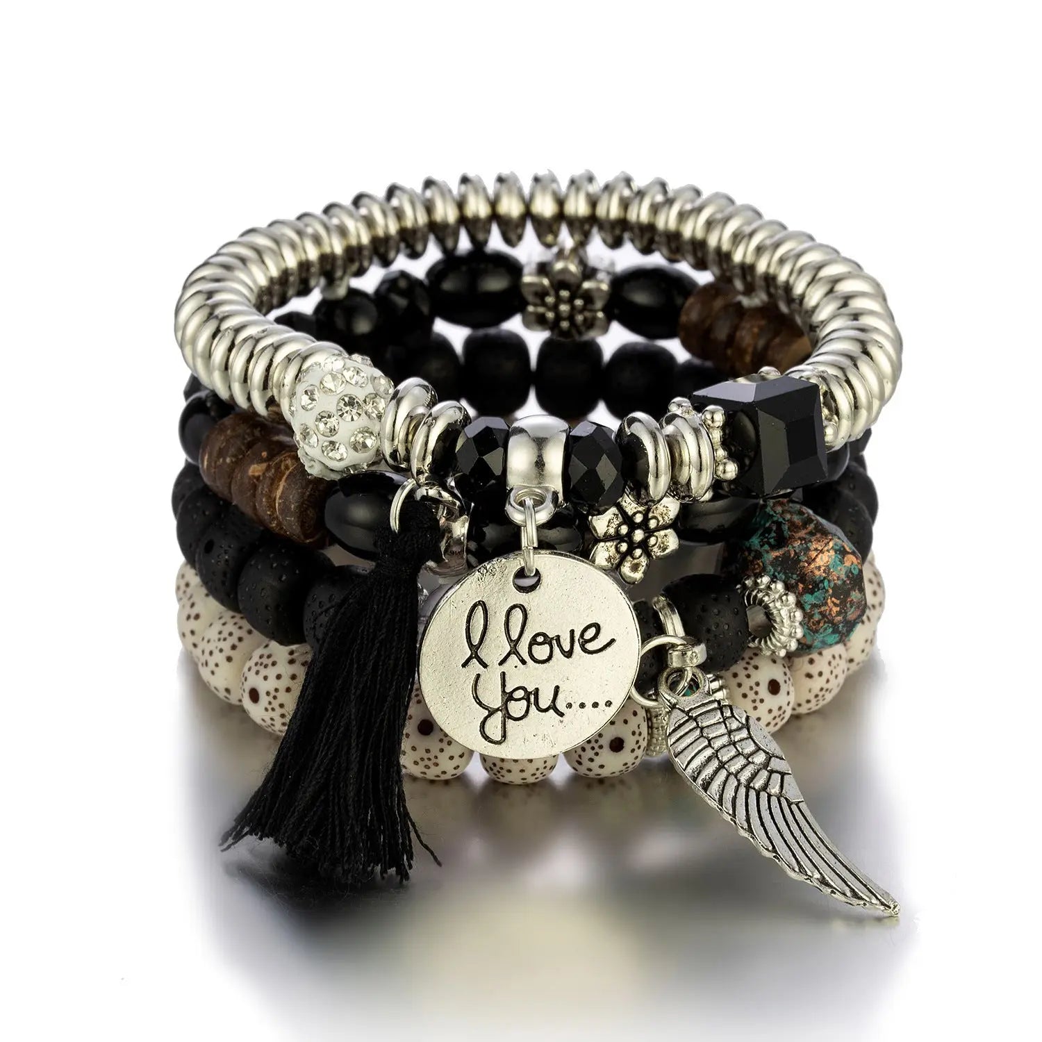 Multi-layer Wooden Bead Beaded Bracelet Elastic Bracelet - Norellé