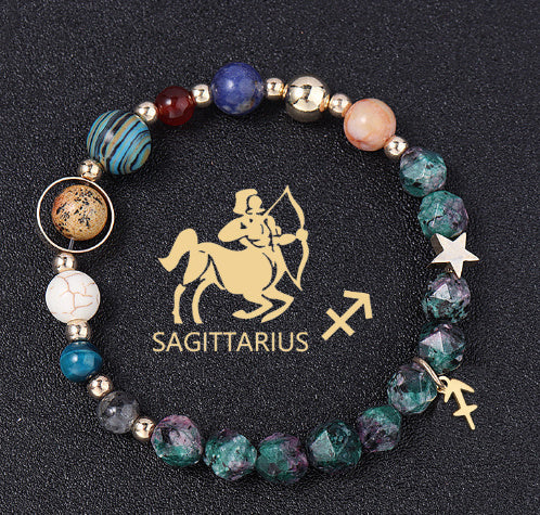Natural Stone Twelve Constellations Bracelets Cut Hemp Stone Fashion - Norellé