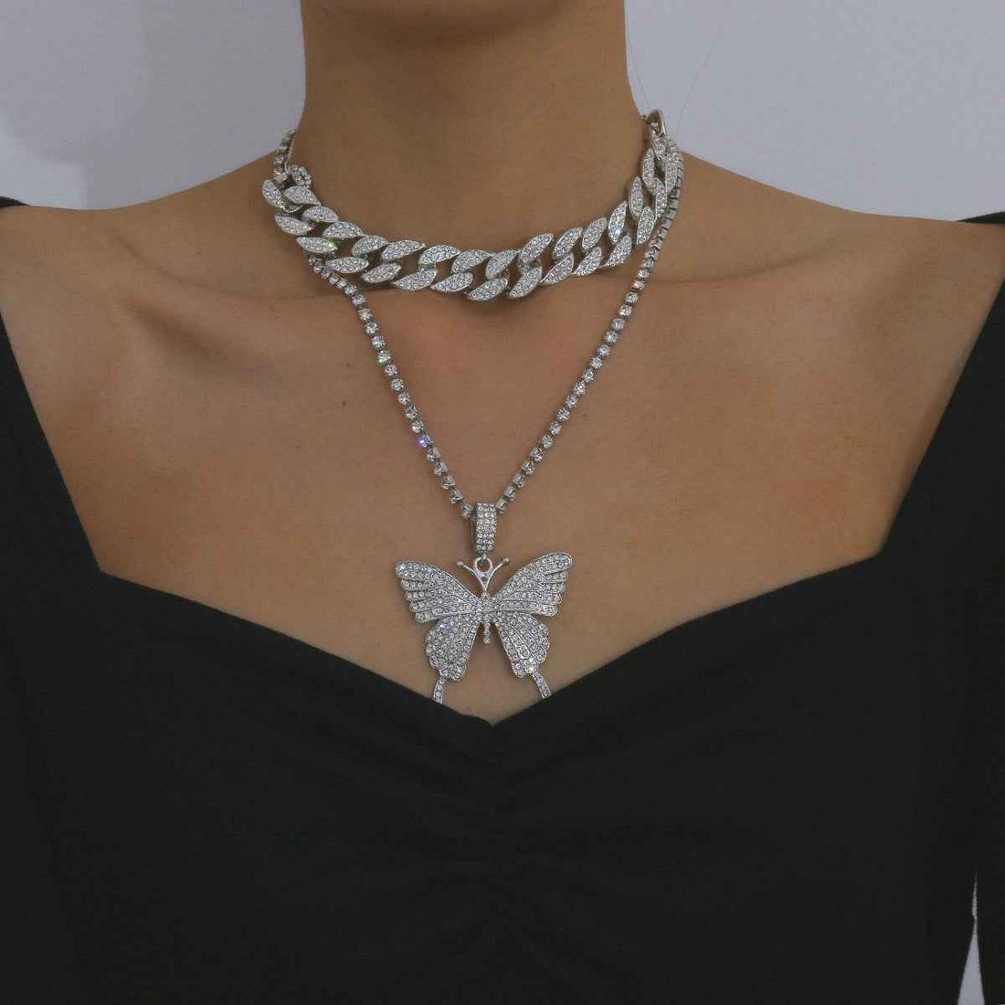 Necklace with diamond butterfly necklace - Norellé