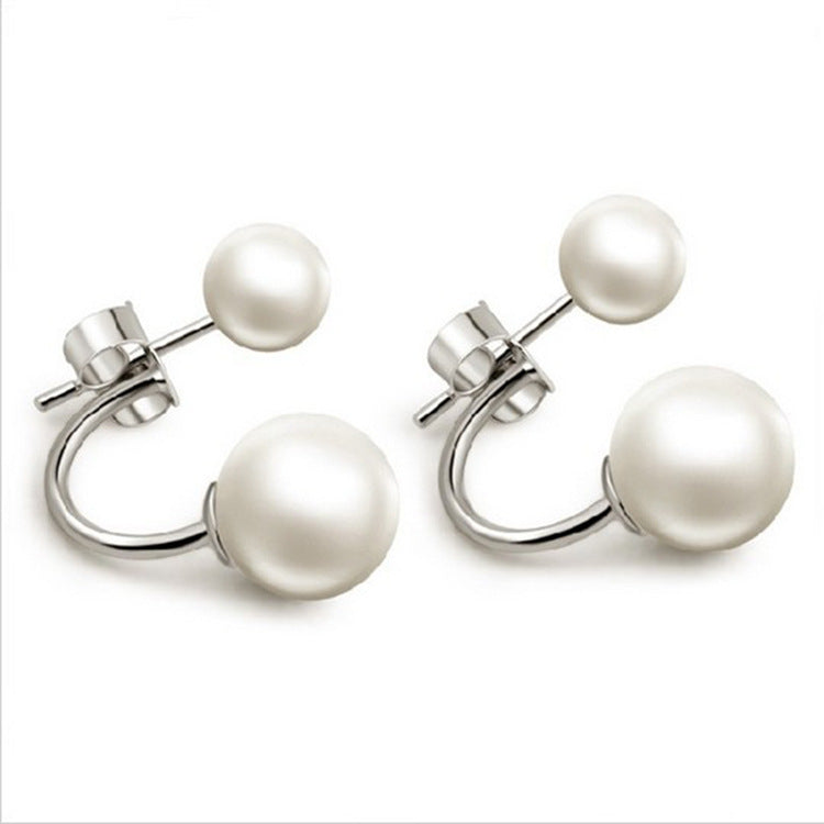 Double Shell Pearl Ear Studs - Norellé
