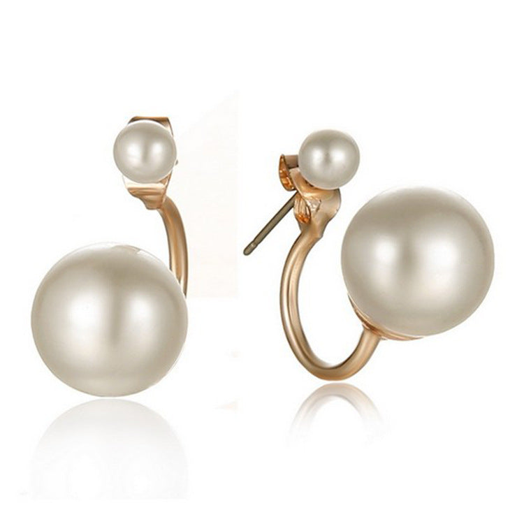 Double Shell Pearl Ear Studs - Norellé