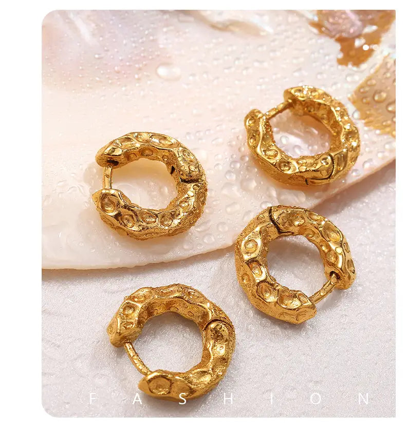 Women’s Simple All-match Retro Irregular Circles Metal Earrings