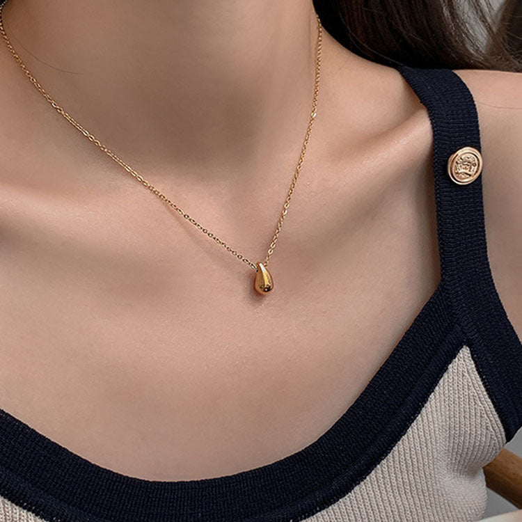 Minimalist New Small Water Drop Titanium Steel Necklace For Women - Norellé
