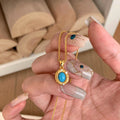Retro Turquoise Necklace Shining Stars Blue Green Pine Hanging - Norellé