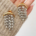 Exaggerated Zircon Ins Tassel Earrings Niche Design - Norellé