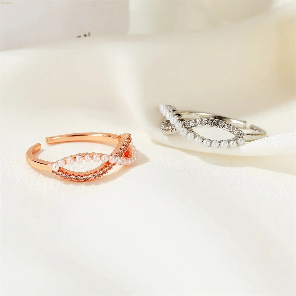 Diamond Oil-spot Glaze Flowers Ring - Norellé