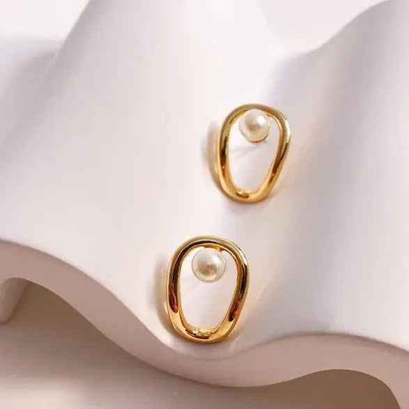 Springsummer Imitation Pearl Earrings Simple And Compact - Norellé