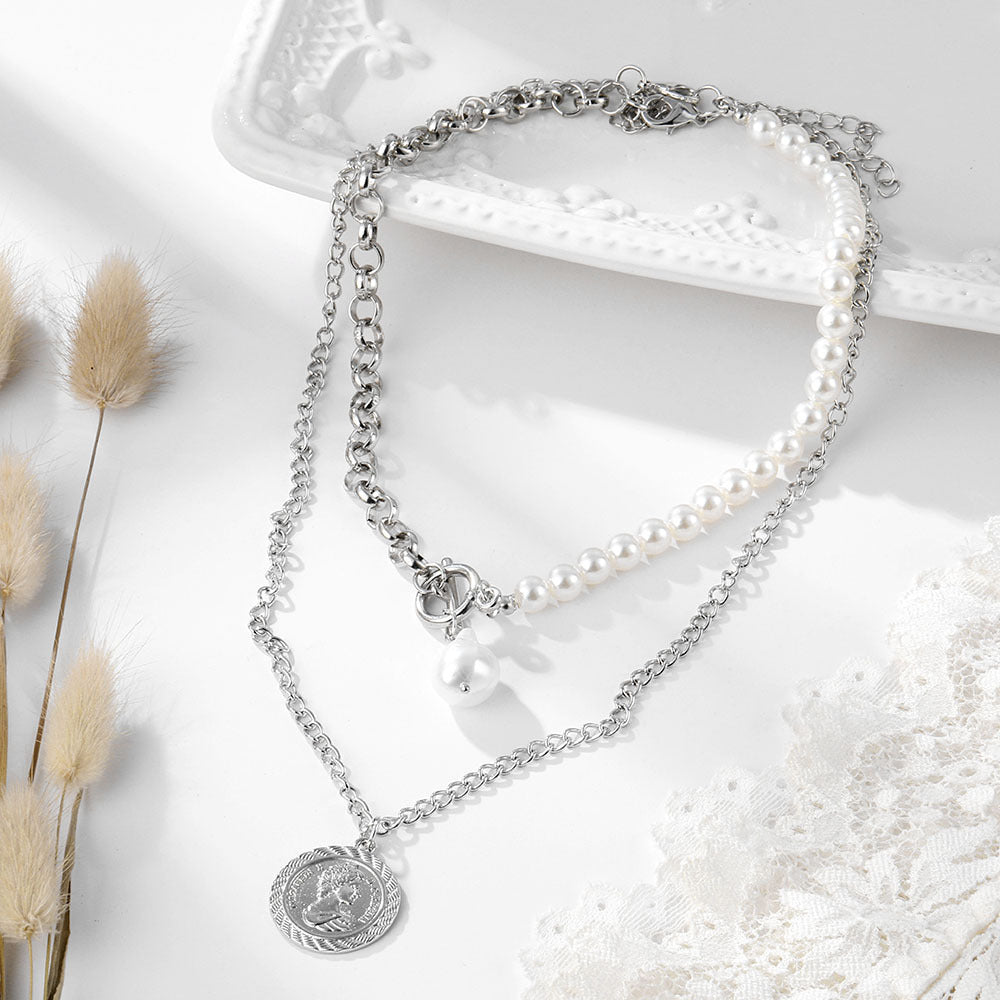 Popular Retro Simple Double-layer Pearl - Norellé