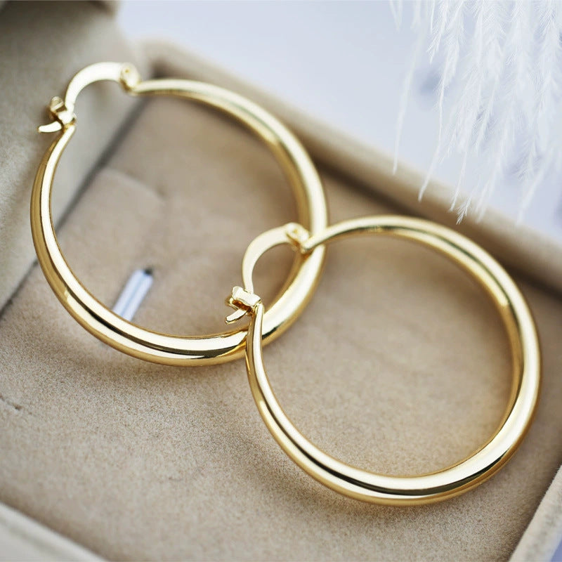 Eye-catching Accessories Fashion Simple Glossy Big Circle Earrings - Norellé