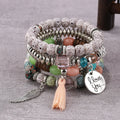 Multi-layer Wooden Bead Beaded Bracelet Elastic Bracelet - Norellé
