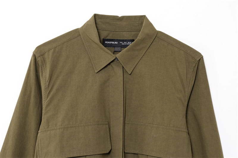 Pocket Decoration Short Shirt Leisure Skirt