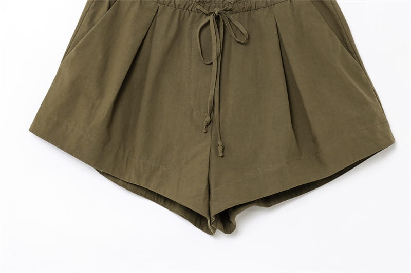 Pocket Decoration Short Shirt Leisure Skirt