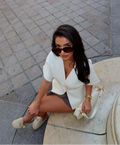 Women Short Sleeve V-neck Casual Solid Knitted Vests Top Two Buttons - Norellé