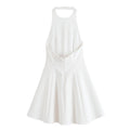 Wave Decoration Hanging Collar Dress - Norellé