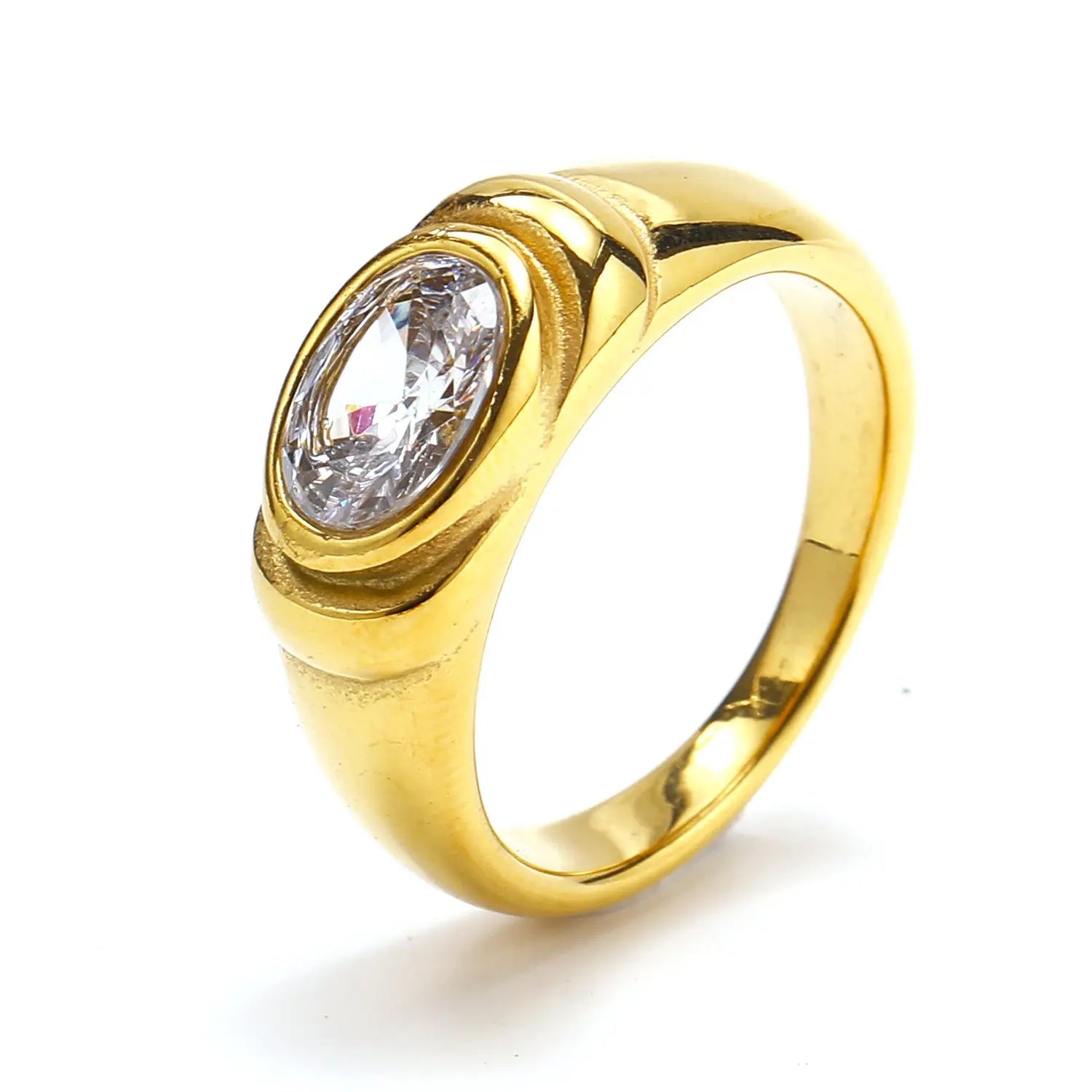 Retro Style Black Green Zircon Fashion Female Ring - Norellé