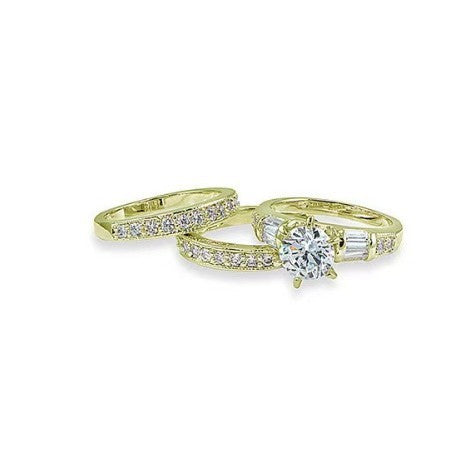 Creative Rectangular Zircon Three-piece Ring Set - Norellé
