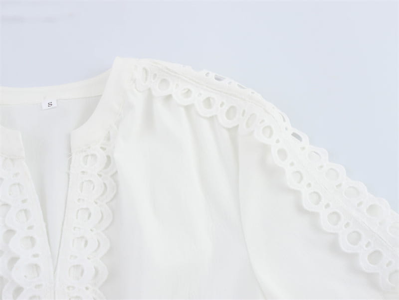 Hollow Design Tight Waist A Swing Short Sleeve Dress