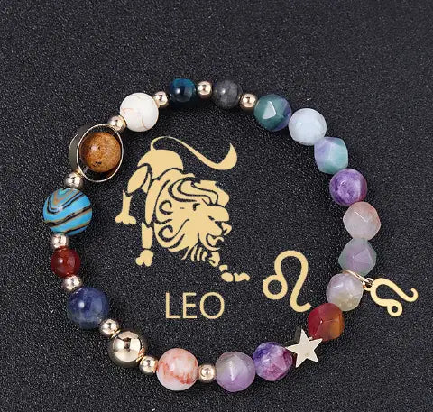 Twelve Constellation Bracelet Natural Stone Cut Color