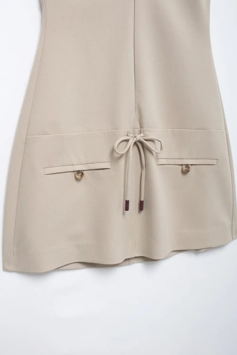 Women’s Stitching Stripe Decorative Rib Halter Dress