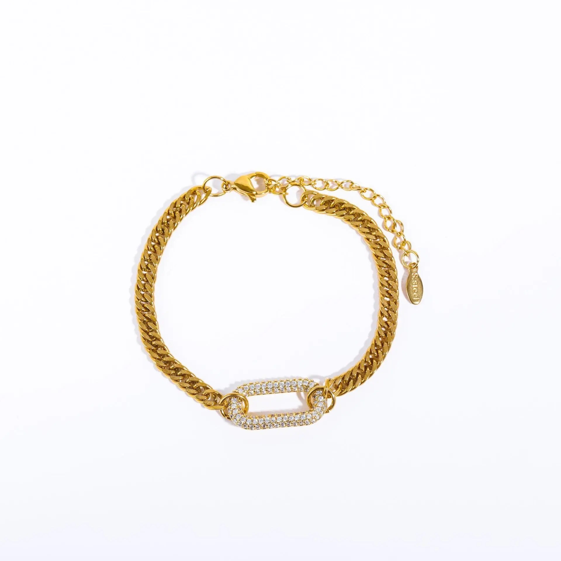 New Full Diamond Necklace Punk Rock Diamond-embedded Geometric Clavicle Chain - Norellé