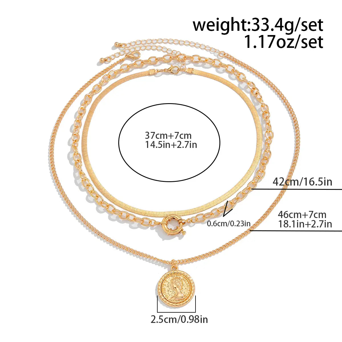 Vintage Ins Portrait Pendant Necklace Suit