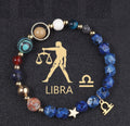 Twelve Constellations Bracelets Natural Stone Cut Surface Hemp Stone Eight Planets - Norellé