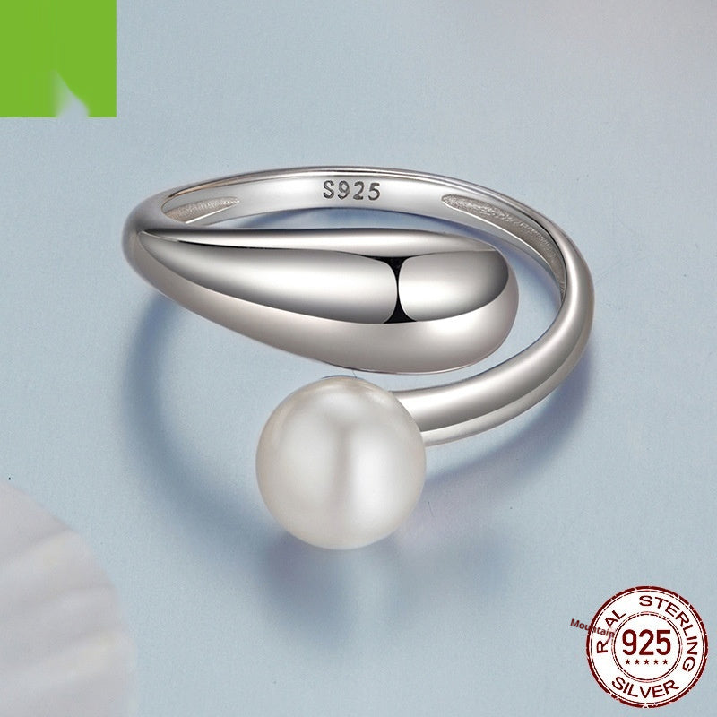 Simple Temperament Shell Pearls Open Ring - Norellé