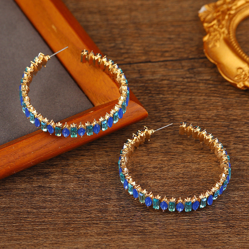 Rainbow Full Diamond Female Sexy Refined Wild Earrings - Norellé