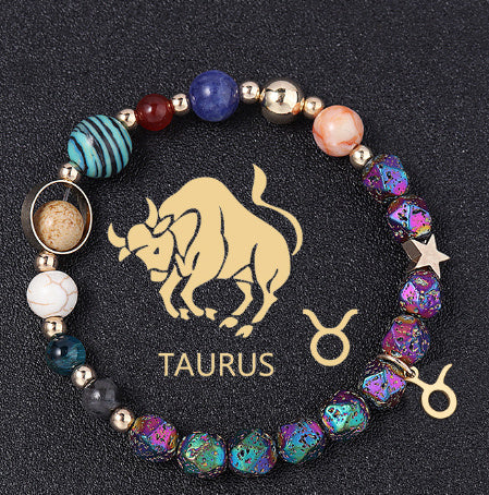 Natural Volcanic Rock Electroplating Twelve Constellations Bracelets - Norellé