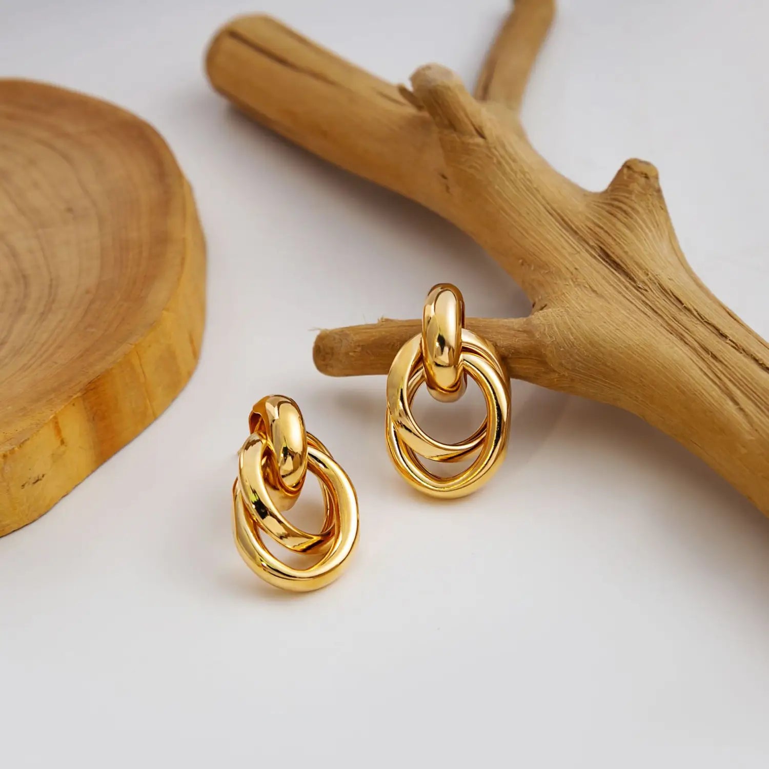 Silver Needle Retro Hoop Earrings