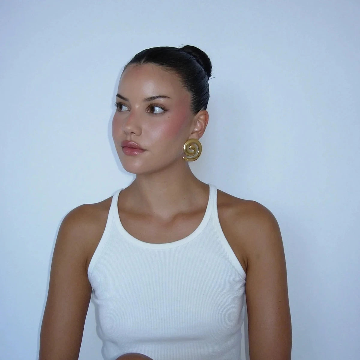 Stainless Steel Metal Spiral Stud Earrings