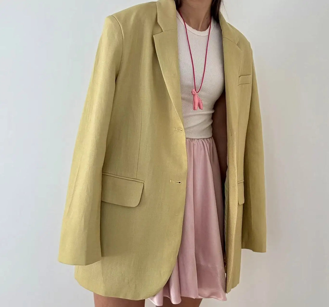 Frühling/Sommer Damenmode Leinen Basic Jacke 
