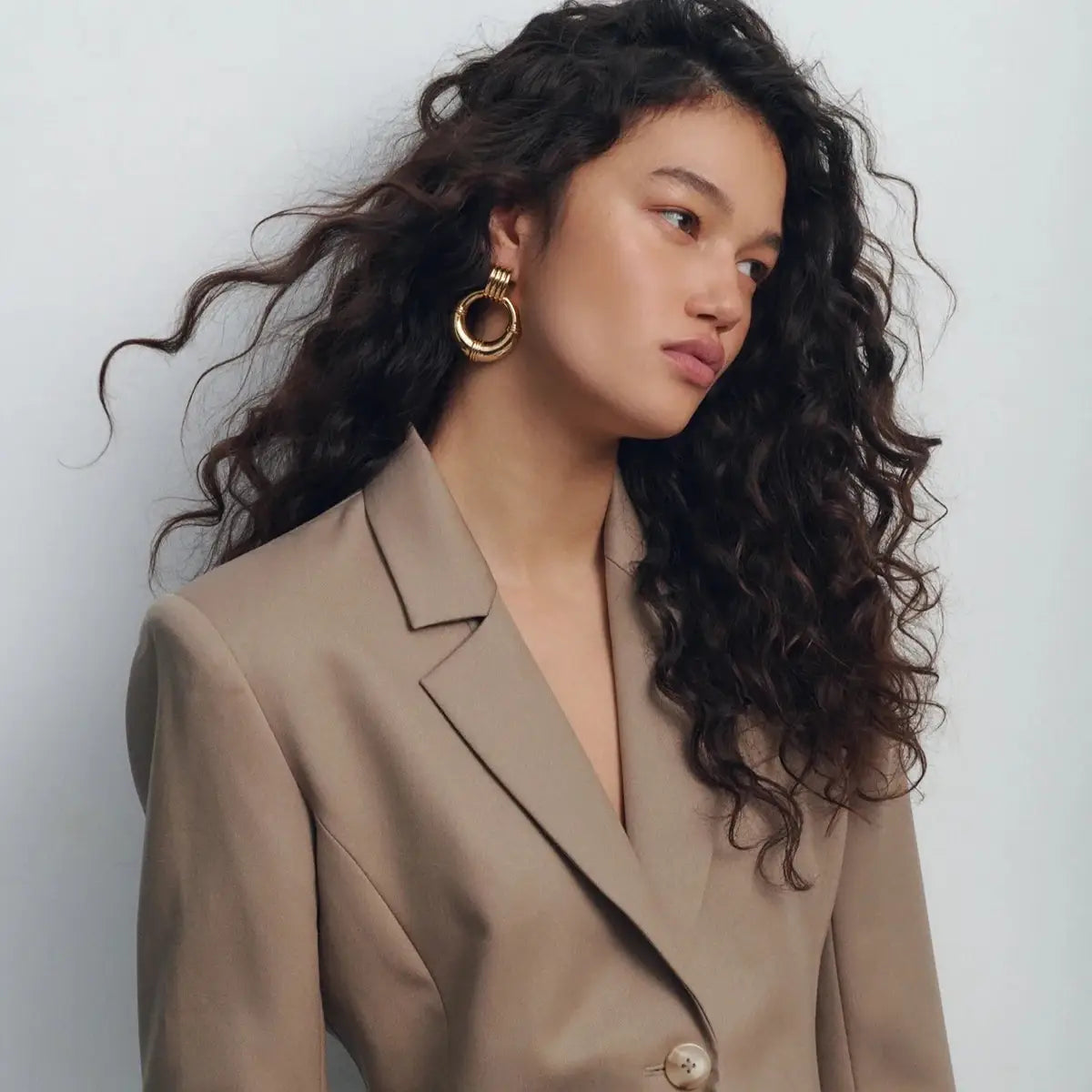 Double Hoop Stud Earrings