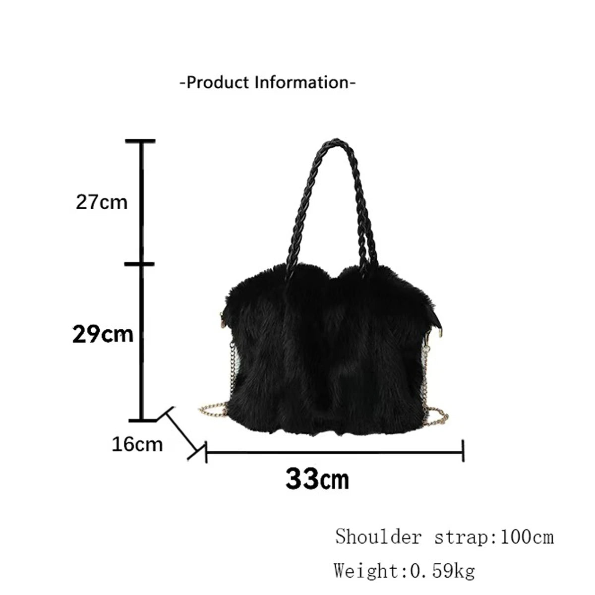Women’s Fashionable Plush Large Capacity Tote Bag