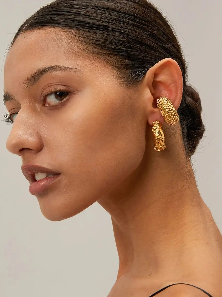 Lava Flower Earrings Stainless Steel