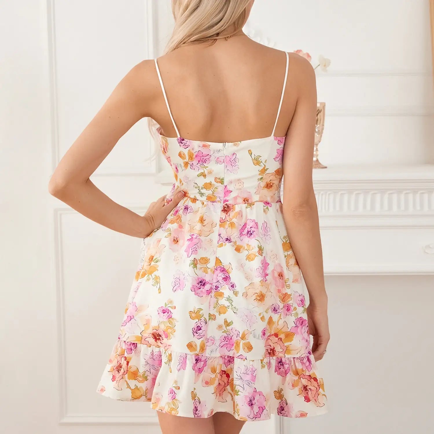 Elegant Women Summer Lace Floral Patchwork Corset Mini Dress