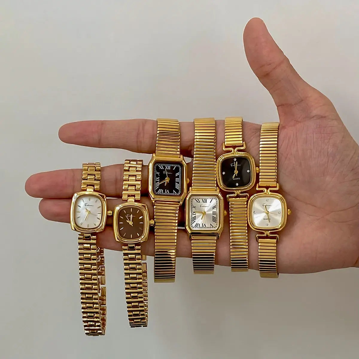 Gold Color Plated Stainless Steel Quartz Mechanism Watch