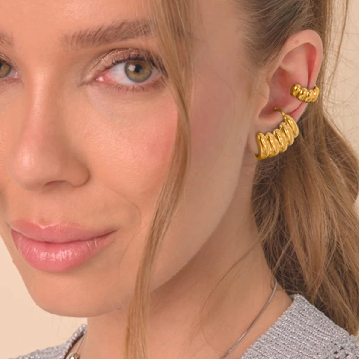 Stainless Steel Vintage-Inspired Waterproof Stud Earrings