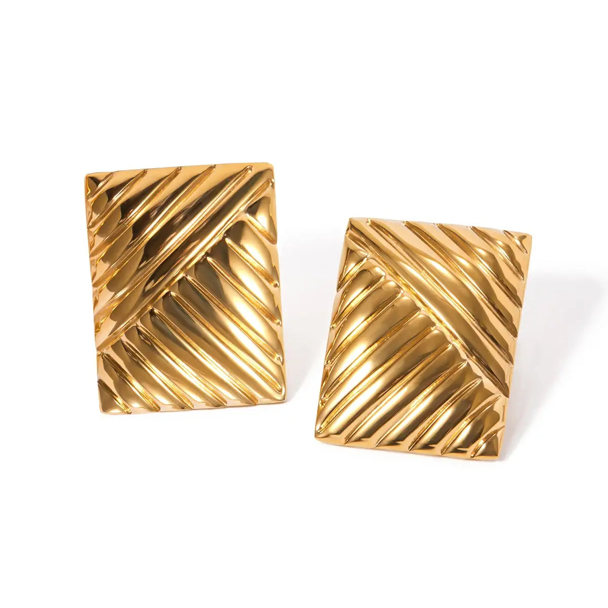 Stainless Steel Vintage-Inspired Waterproof Stud Earrings