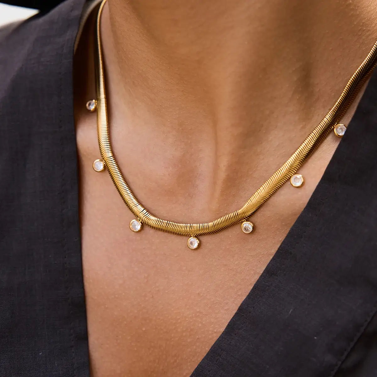 Stainless Steel Classic Snake Chain Necklace