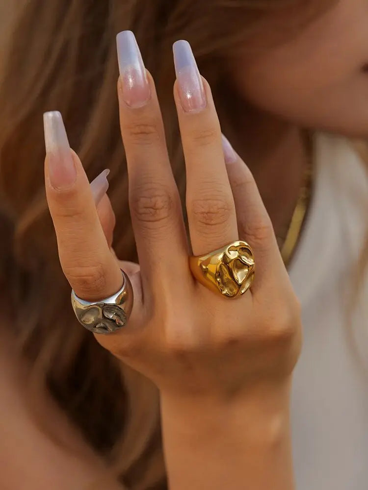 Vintage Stainless Steel Unique Heart Shaped Ring