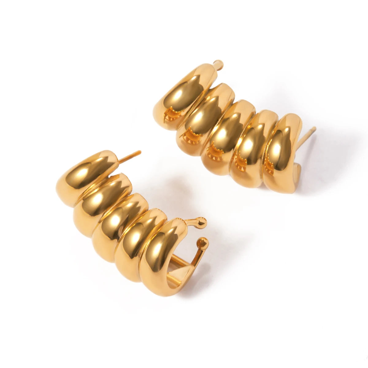 Stainless Steel Vintage-Inspired Waterproof Stud Earrings